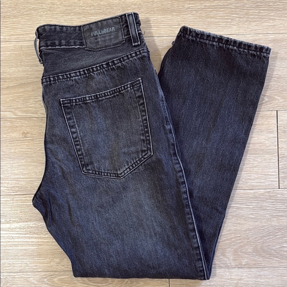 Pull&Bear Black Straight Jeans Classic Style